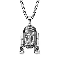 Star Wars® R2-D2 Mens 3D Stainless Steel Pendant Necklace