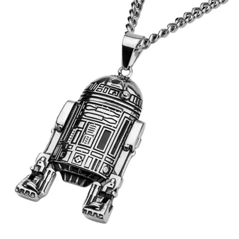 Star Wars® R2-D2 Mens 3D Stainless Steel Pendant Necklace