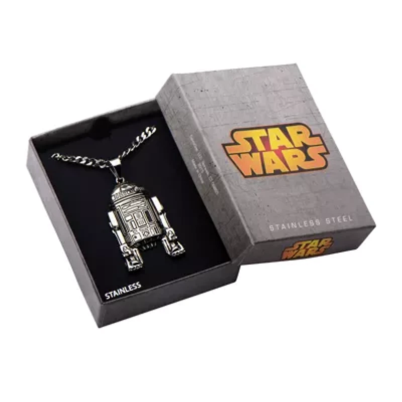 Star Wars® R2-D2 Mens 3D Stainless Steel Pendant Necklace
