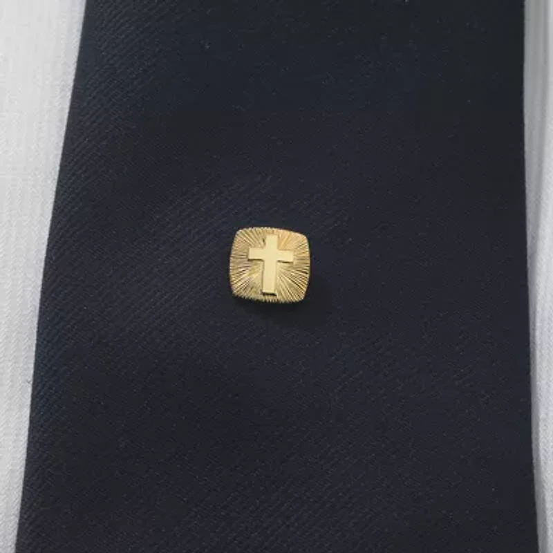 Gold-Plated Cross Starburst Tie Tack