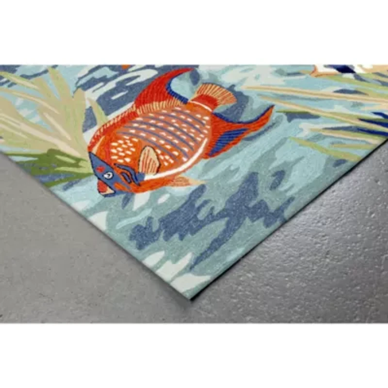 Liora Manne Ravella Tropical Fish Animal Hand Tufted Indoor Outdoor Rectangular Accent Rug