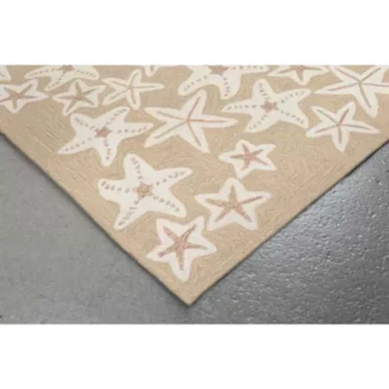 Liora Manne Capri Starfish Animal Hand Tufted Indoor Outdoor Rectangular Accent Rug