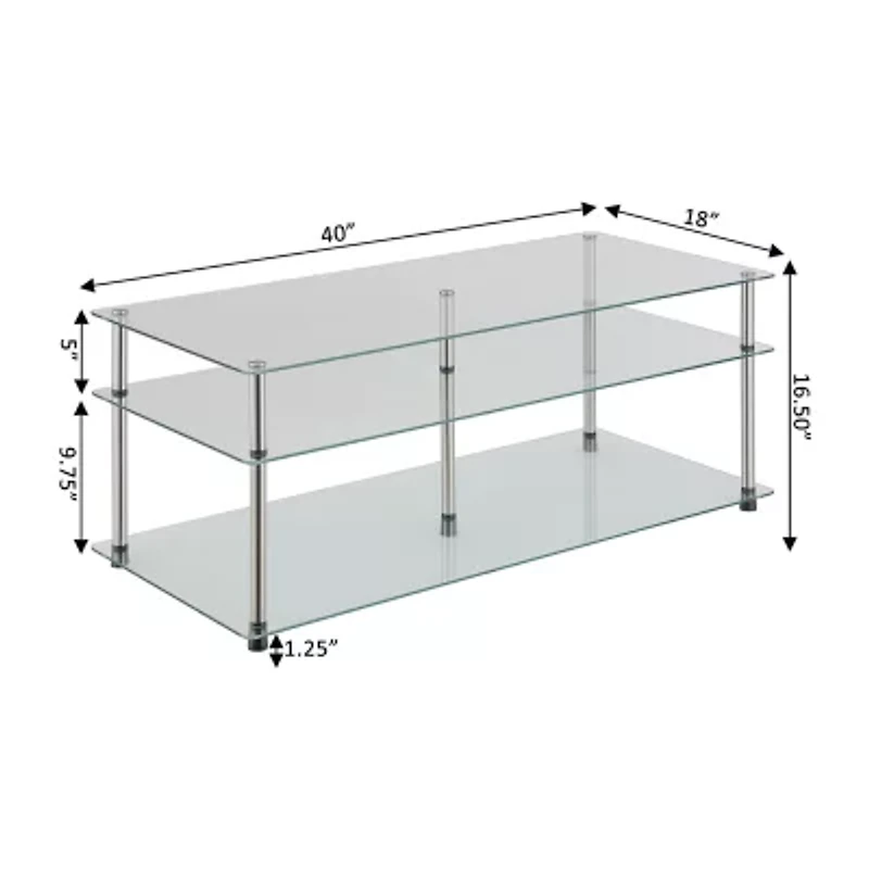 Designs2go Living Room Collection Glass Coffee Table