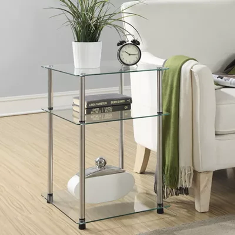 Designs2go Living Room Collection Glass End Table