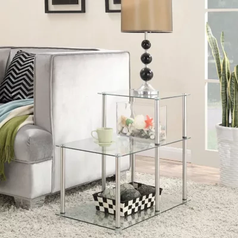Designs2go Living Room Collection Glass Chairside Table