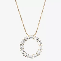 1928 Gold Tone Womens Crystal Alloy Round 18 Inch Pendant Necklace