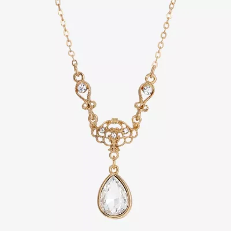 1928 Gold Tone Womens Alloy 16 Inch Pendant Necklace