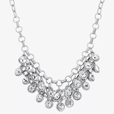 1928 Silver Tone Womens 16 Inch Collar Necklace