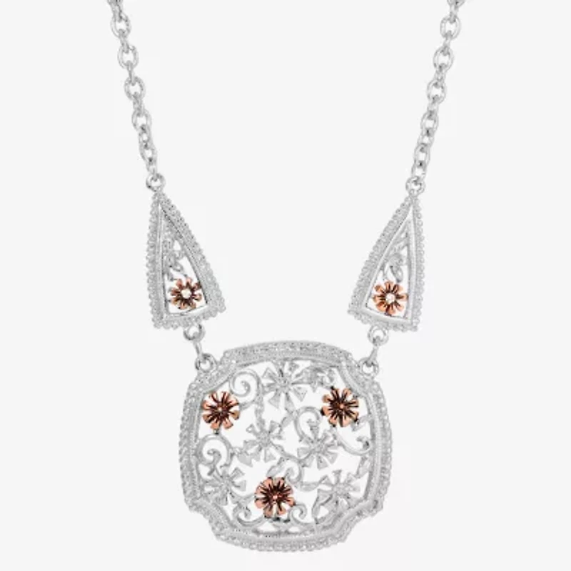 1928 Two Tone Womens Alloy 16 Inch Pendant Necklace