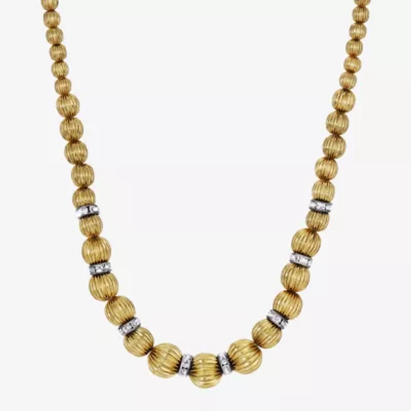 1928 Gold Tone Womens Crystal 16 Inch Strand Necklace