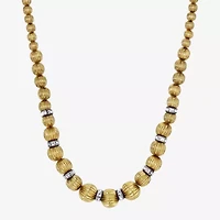 1928 Gold Tone Womens Crystal 16 Inch Strand Necklace