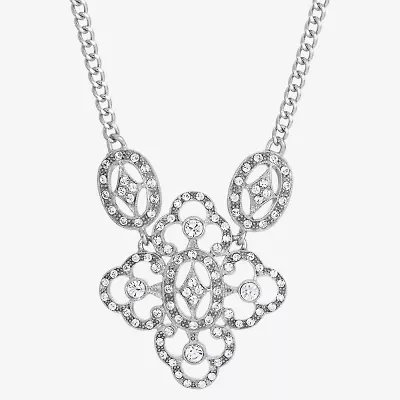 1928 Silver-Tone Womens 16 Inch Statement Necklace