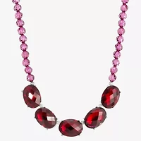 1928 Silver-Tone Womens Purple 16 Inch Beaded Necklace
