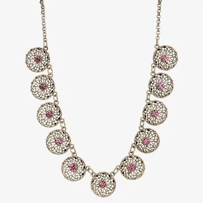 1928 Gold-Tone Womens Purple 16 Inch Collar Necklace
