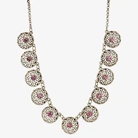 1928 Gold-Tone Womens Purple 16 Inch Collar Necklace