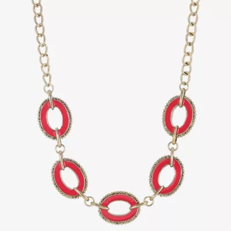1928 Womens Pink 16 Inch Collar Necklace