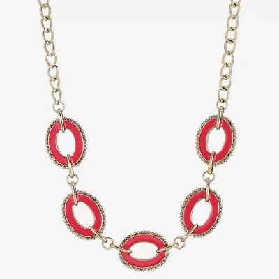 1928 Womens Pink 16 Inch Collar Necklace