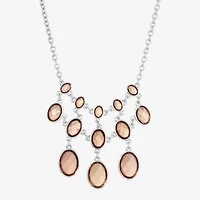 1928 Silver-Tone Womens Purple 16 Inch Statement Necklace