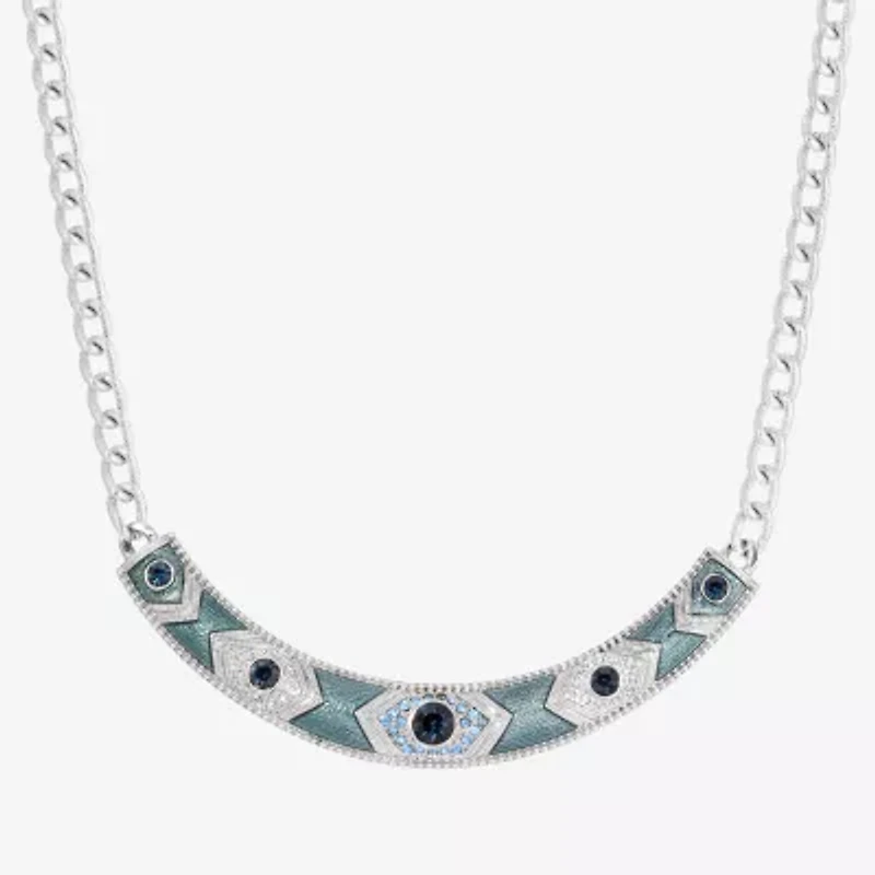 1928 Silver-Tone Womens Blue 16 Inch Collar Necklace
