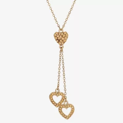 1928 Gold-Tone Bolo Womens Champagne Crystal Alloy 16 Inch Y Necklace