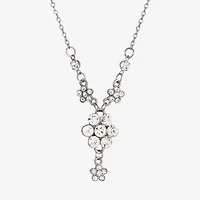 1928 Silver-Tone Womens Crystal Alloy 16 Inch Pendant Necklace