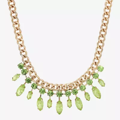 1928 Womens Green 16 Inch Statement Necklace