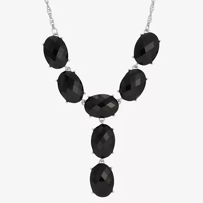 1928 Silver-Tone Womens Blue Alloy 15 Inch Y Necklace