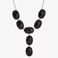 1928 Silver-Tone Womens Blue Alloy 15 Inch Y Necklace