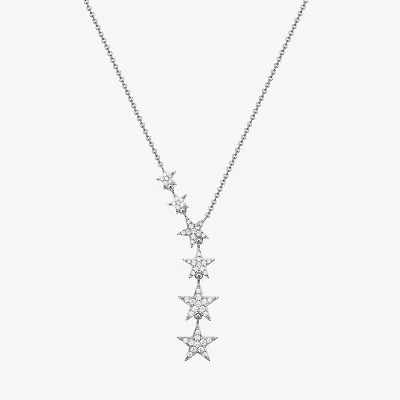 Womens Cubic Zirconia Sterling Silver 18 Inch Y Necklace