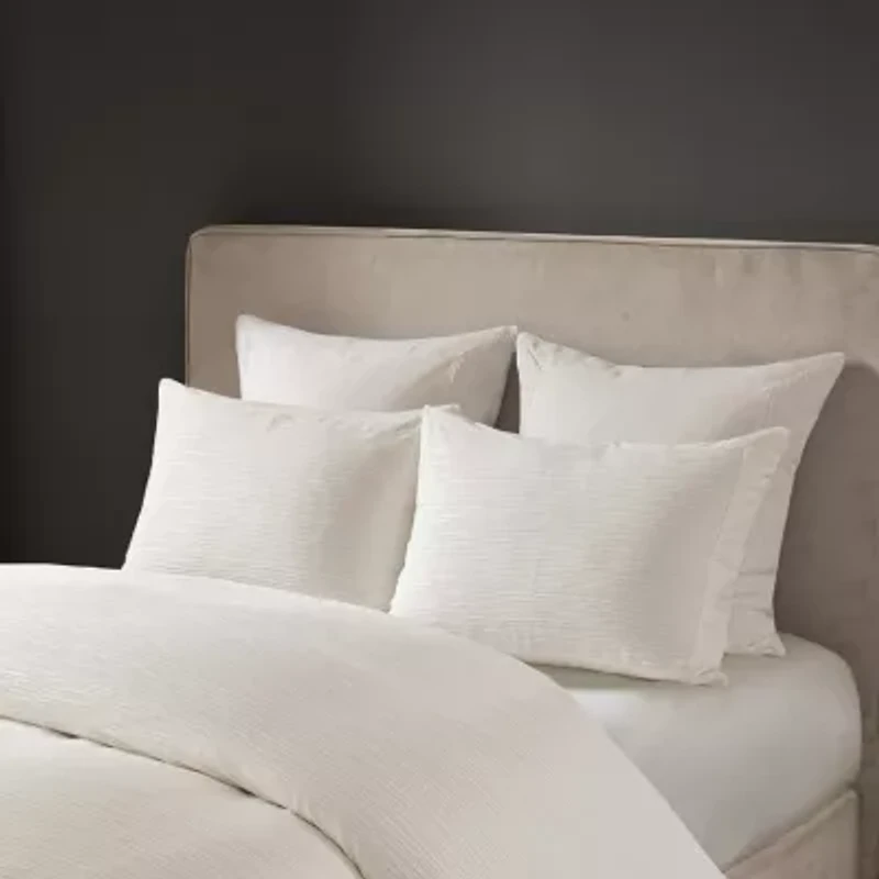 N Natori Hanae Cotton Blend Yarn Dyed 3 Piece Duvet Cover Set