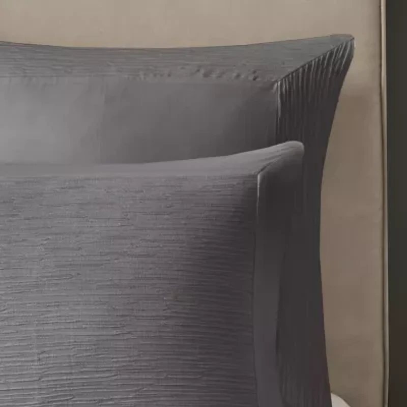 N Natori Hanae Cotton Blend Yarn Dyed 3 Piece Duvet Cover Set