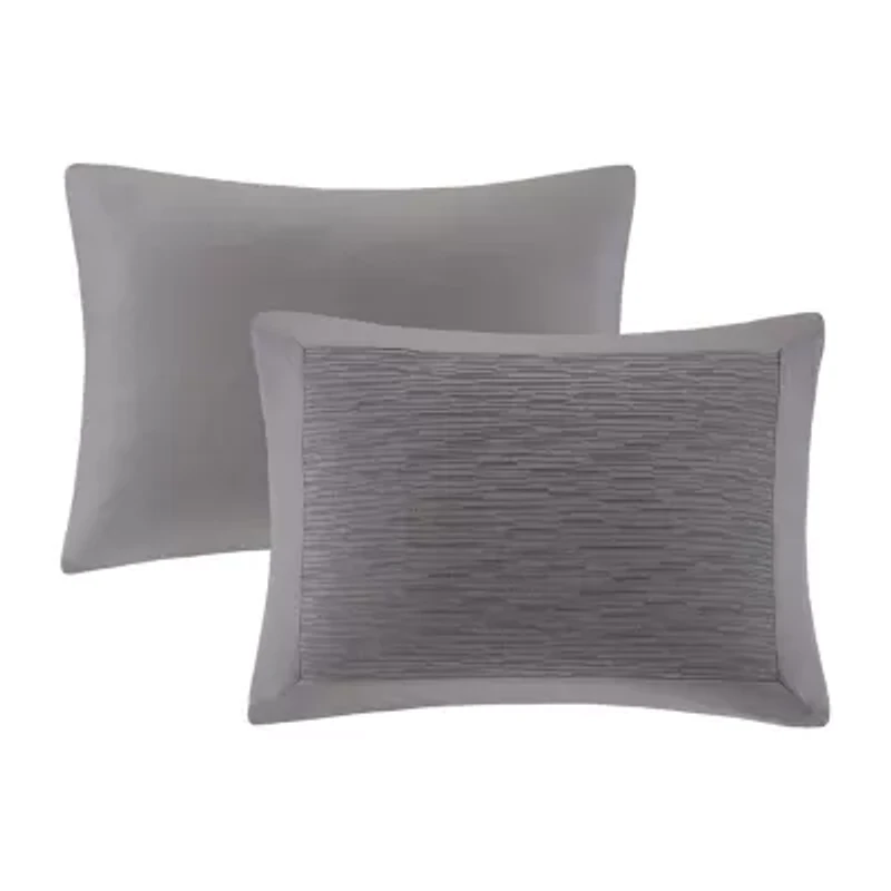 N Natori Hanae Cotton Blend Yarn Dyed 3 Piece Duvet Cover Set