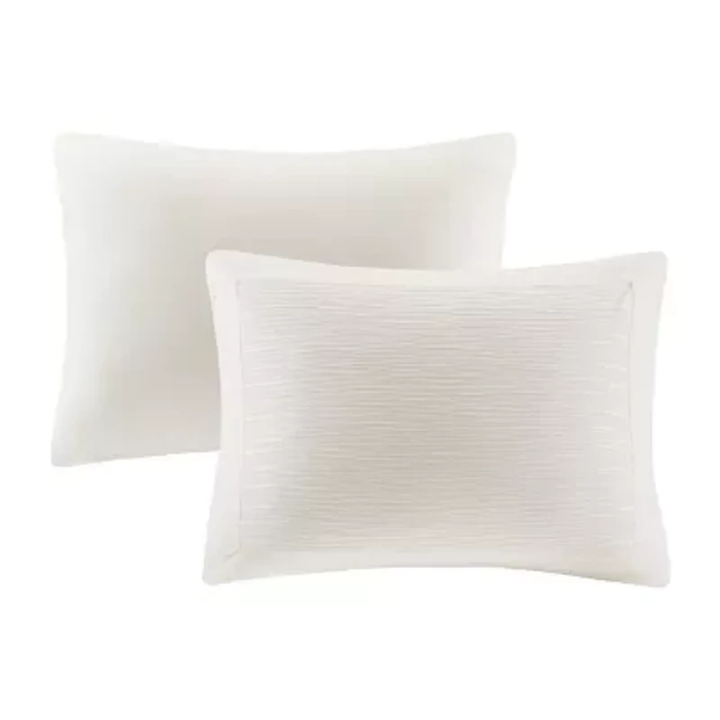 N Natori Hanae Cotton Blend Yarn Dyed 3 Piece Duvet Cover Set