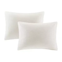 N Natori Hanae Cotton Blend Yarn Dyed 3 Piece Duvet Cover Set