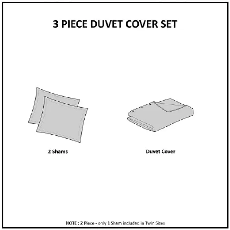 N Natori Cocoon 3 Piece Quilt Top Duvet Cover Mini Set