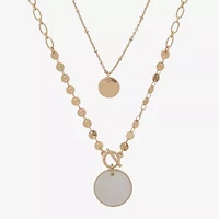 a.n.a Gold Tone Cluster Pendant Womens White 16 Inch Strand Necklace