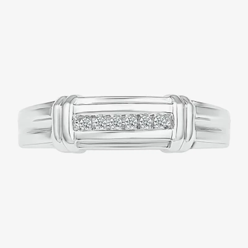 5.05mm Unisex Adult 1/4 CT. T.W. Natural White Diamond 10K White Gold Marquise Side Stone Wedding Ring Set