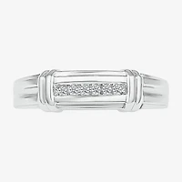 5.05mm Unisex Adult 1/4 CT. T.W. Natural White Diamond 10K White Gold Marquise Side Stone Wedding Ring Set