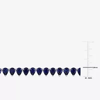 Womens Sapphire Sterling Silver 18 Inch Tennis Necklace