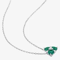 Womens Lab Created Green Emerald Sterling Silver 2-pc. Jewelry Set