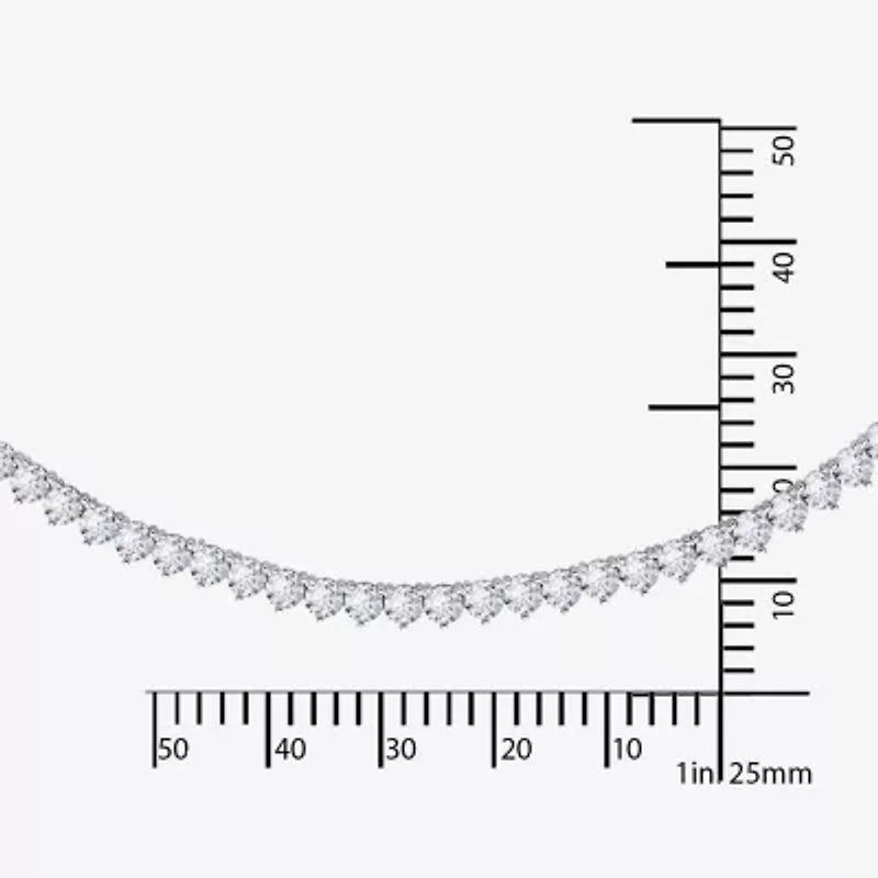 DiamonArt® Sterling Silver 17 3/8 CT. T.W. Cubic Zirconia Tennis Necklace