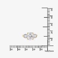 DiamonArt® Womens 5 3/4 CT. T.W. White Cubic Zirconia 14K Gold Over Silver 3-Stone Engagement Ring