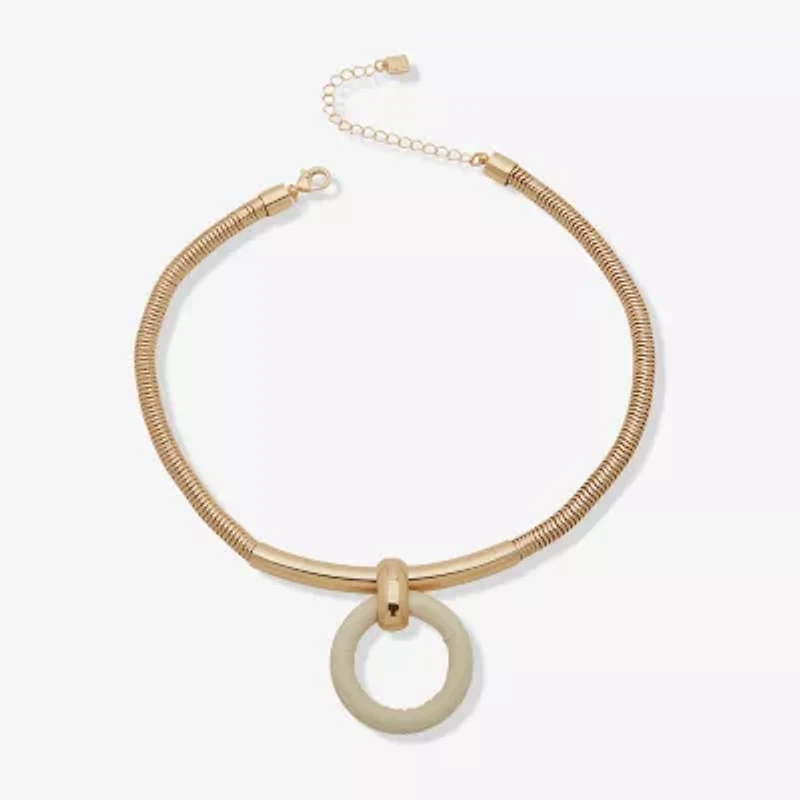 Worthington Gold Tone Womens 8 1/2 Inch Pendant Necklace