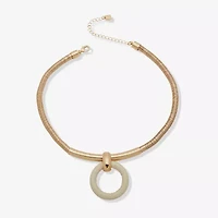 Worthington Gold Tone Womens 8 1/2 Inch Pendant Necklace