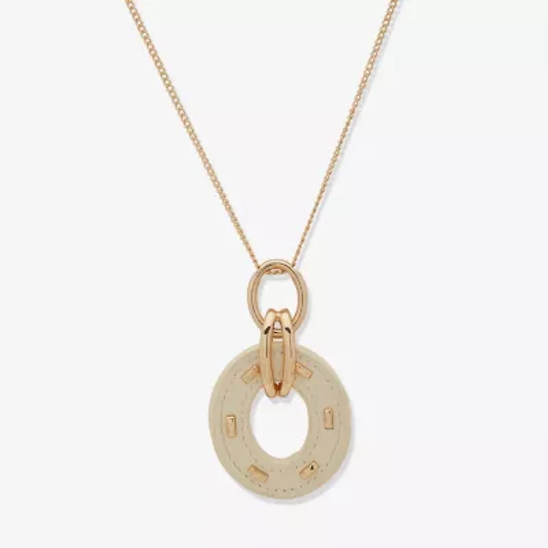 Worthington Gold Tone Womens 17 Inch Pendant Necklace