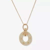 Worthington Gold Tone Womens 17 Inch Pendant Necklace
