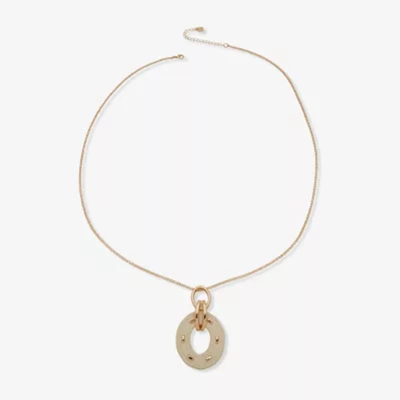 Worthington Gold Tone Womens 17 Inch Pendant Necklace