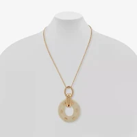 Worthington Gold Tone Womens 17 Inch Pendant Necklace