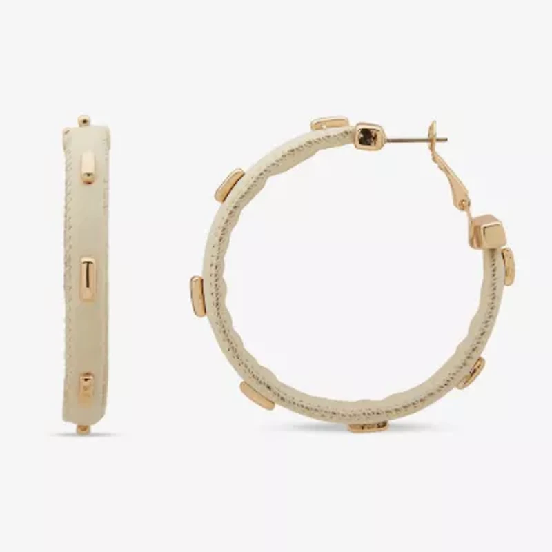 Worthington Gold Tone Womens 50.8mm Hoop Earrings