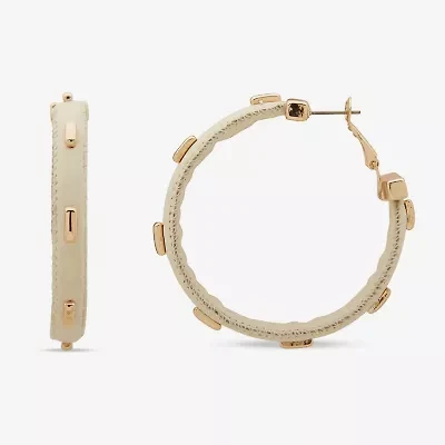 Worthington Gold Tone Womens 50.8mm Hoop Earrings